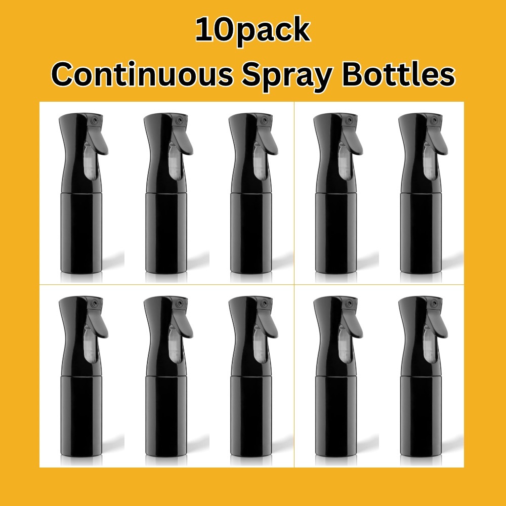 10-Pack Black Continuous Spray Bottles